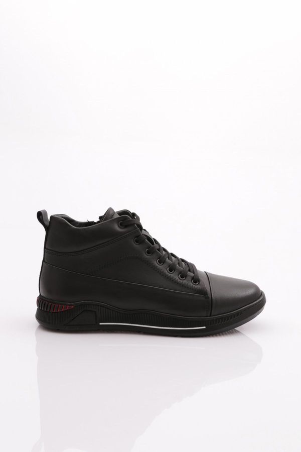 DGN DGN 23103 Men's Lace-Up Boots BLACK ANALINE Genuine Leather