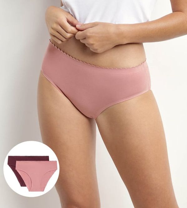 DIM DIM BODY TOUCH MIDI BRIEF 2x - Women's socks 2 pcs - purple - light pink