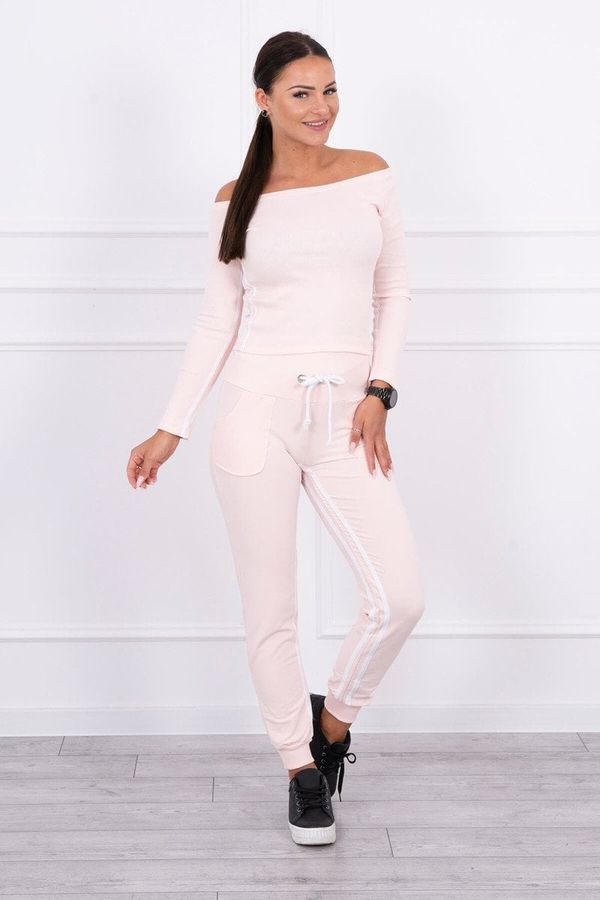 Kesi Double stripe powder pink set