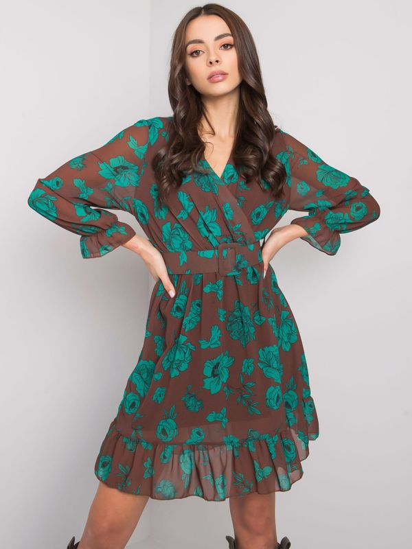 Italy Moda Dress-DHJ-SK-12220-3.51P-brown
