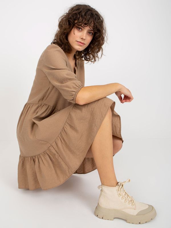 ex moda Dress-EM-SK-004.06-dark beige