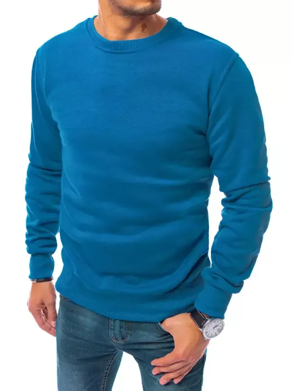 DStreet DStreet Bluza męska gładka niebieska BX4983