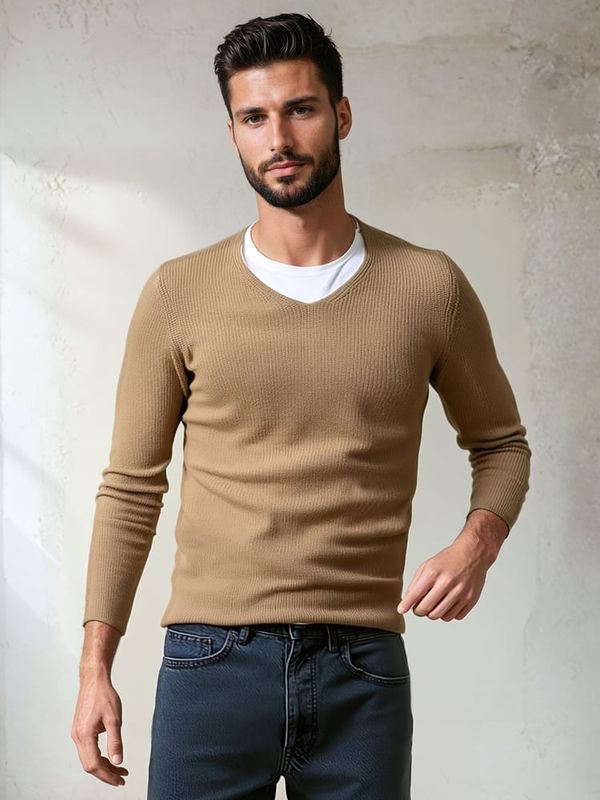 DStreet DStreet Sweter męski brązowy