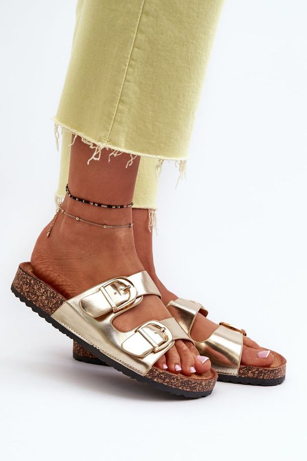 FB2 FB2 Women's Cork Platform Sandals with Gold Straps Doretta