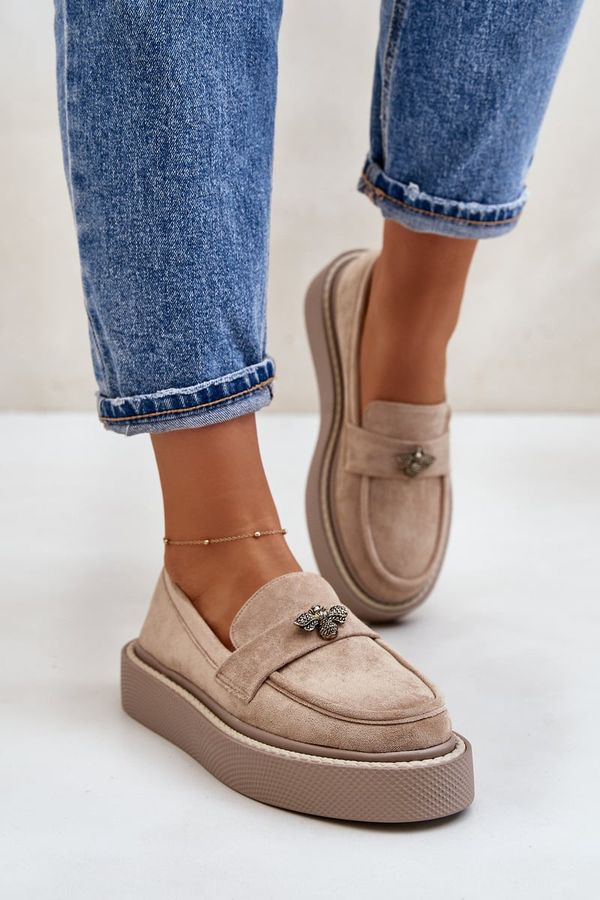 FI1 FI1 Womens Moccasins On Platform Beige Erithine