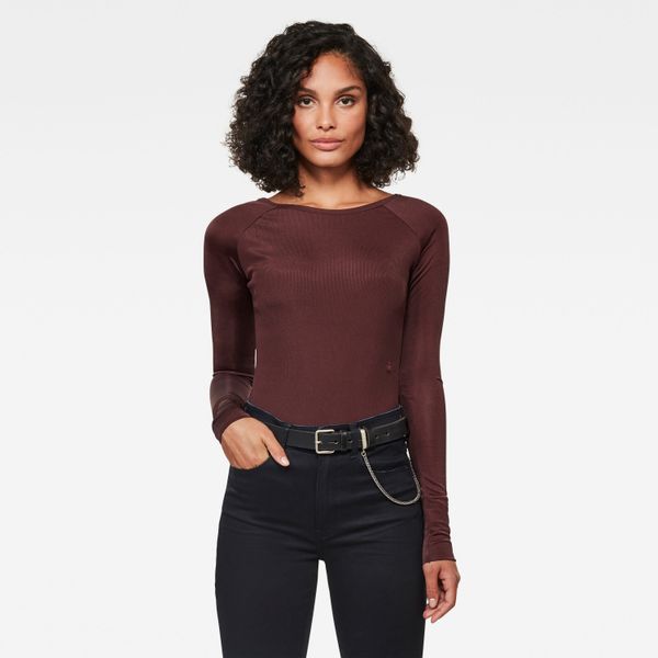 G Star G-STAR Body - Melam boat slim body l\s burgundy