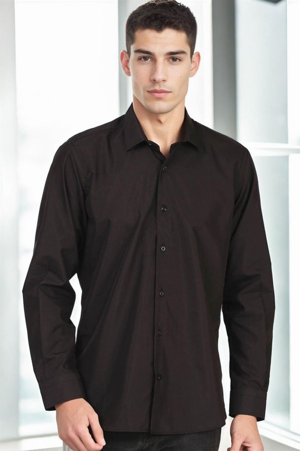 dewberry G726 DEWBERRY MEN'S SHIRT-LIGHT BLACK