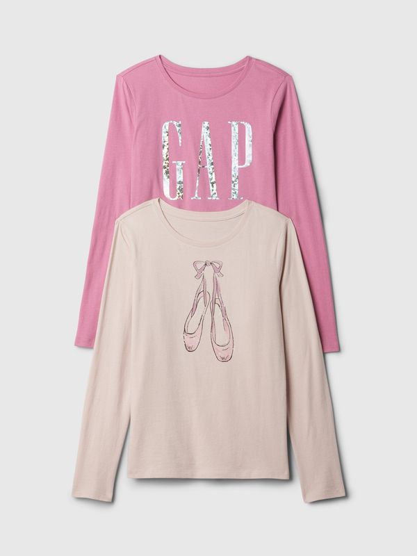 GAP GAP Children's cotton T-shirt, 2 pcs - Girls