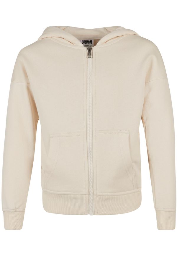 Urban Classics Kids Girls' Organic Zipper Terry Hooded Whitesand