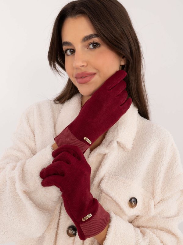 Wool Fashion Italia Gloves-AT-RK-23905.03X-burgundy