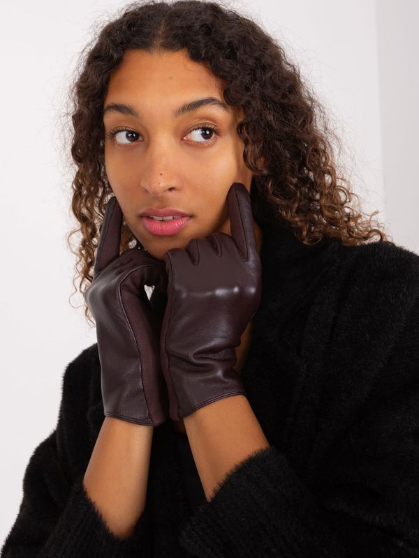 Wool Fashion Italia Gloves-AT-RK-239501A.16-dark brown