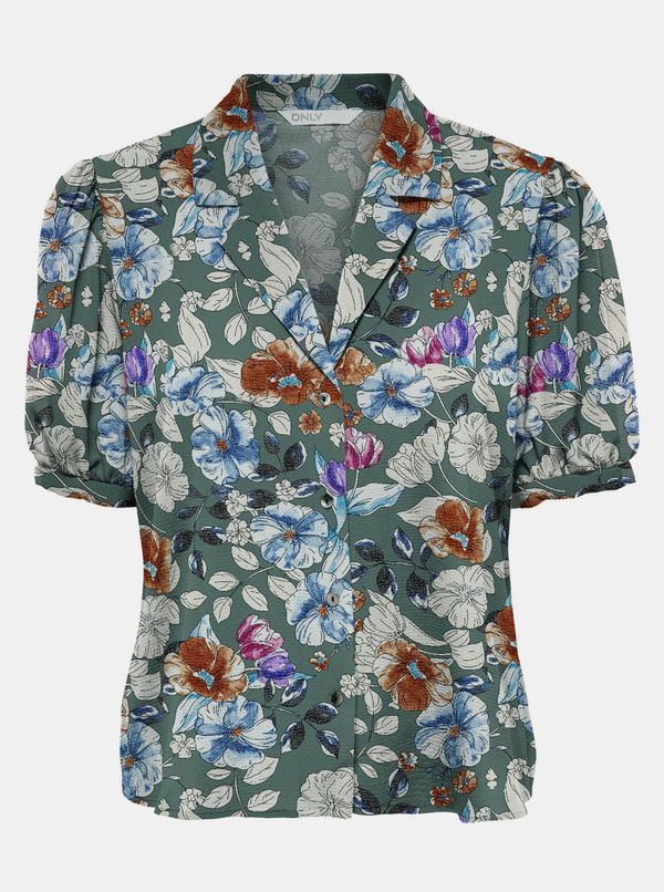 Only Green Floral Short Sleeve Shirt ONLY-Nova - Women