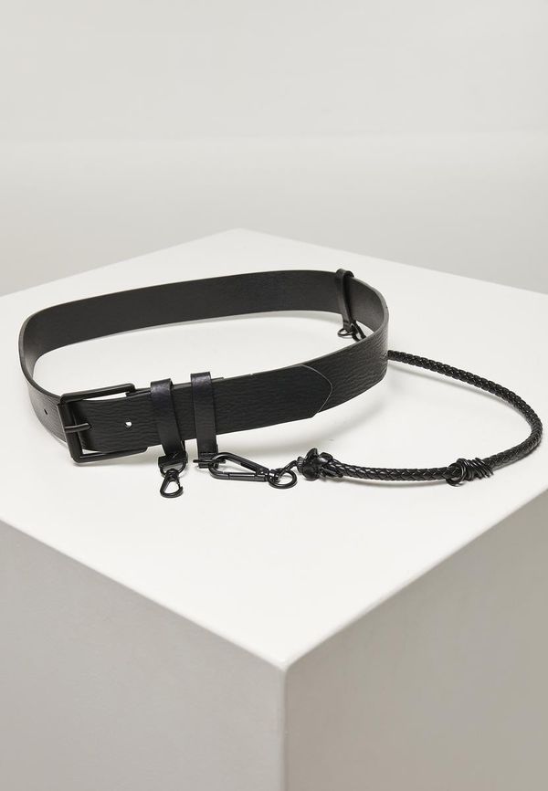 Urban Classics Accessoires Imitation leather strap with key chain, black