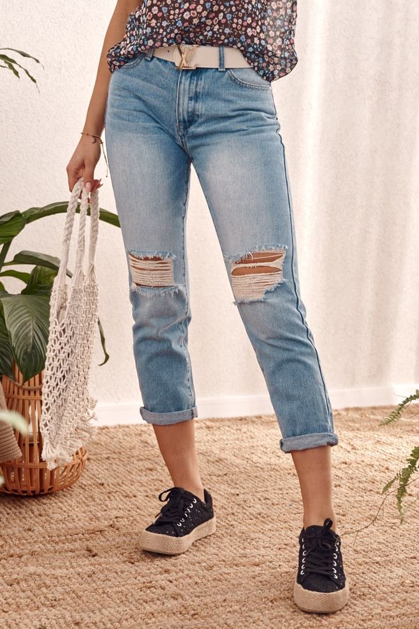 FASARDI Jeans with holes in the knees