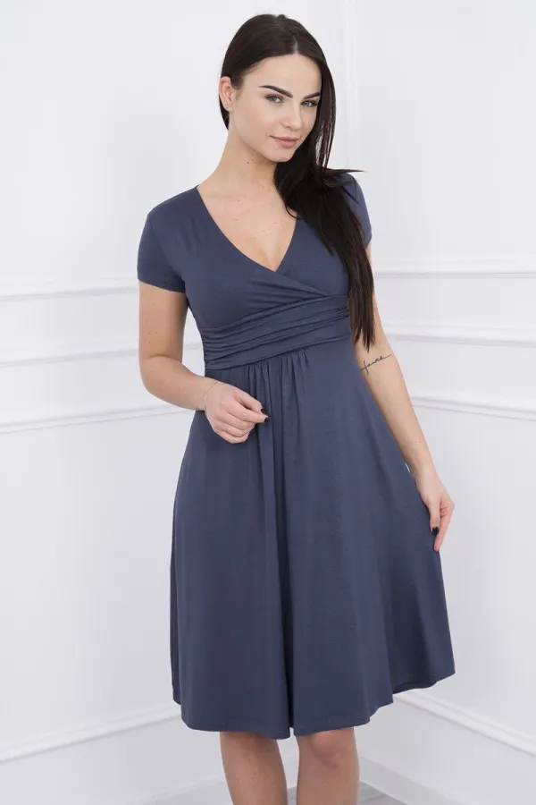 Kesi Kesi Dress cut under the bust, long sleeve, short sleeve graphite
