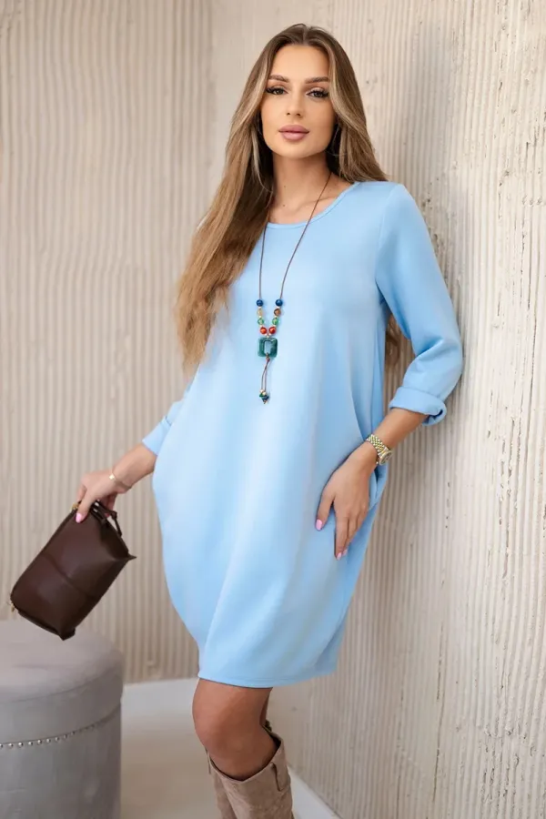 Kesi Włoski Kesi Włoski Dress with pendant buttery fabric pistachio