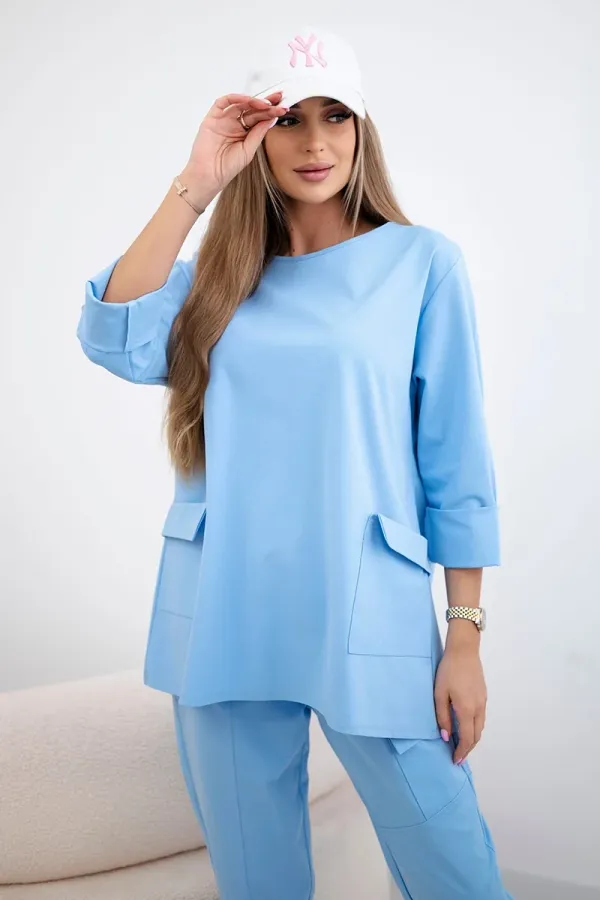 Kesi Włoski Kesi Włoski Punto set sweatshirt + pants blue
