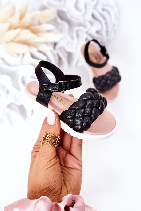 Kesi Kids knitted sandals black Adella