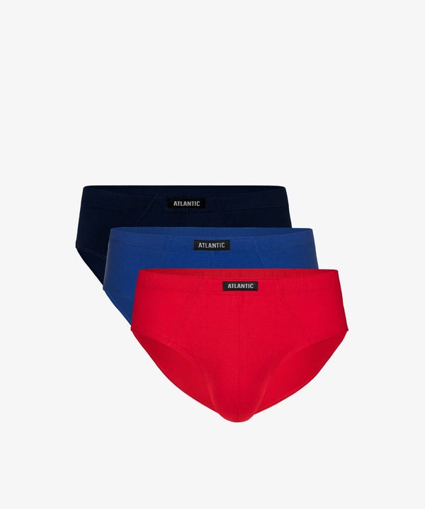 Atlantic Klasične muške gaćice ATLANTIC 3Pack - tamno plava/plava/crvena