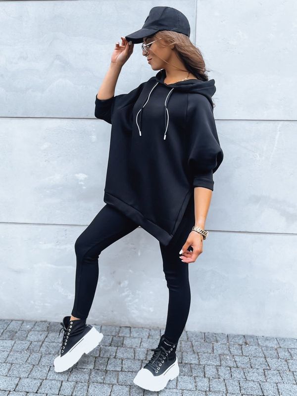DStreet Komplet damski legginsy i bluza LUNAR LUXE czarny Dstreet