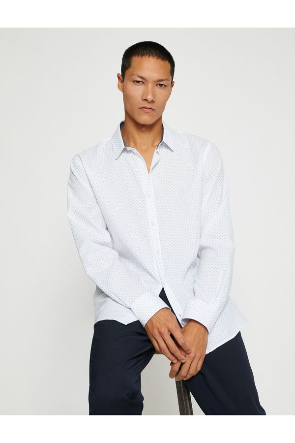 Koton Koton Basic Shirt Classic Collar Long Sleeve Slim Fit Non Iron