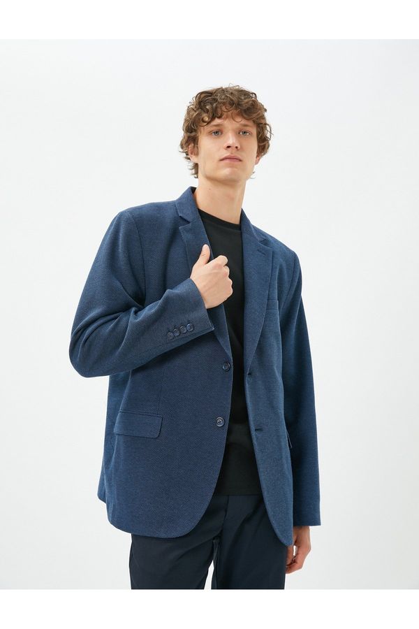 Koton Koton Blazer Jacket Buttoned Pocket Detail Viscose Blended