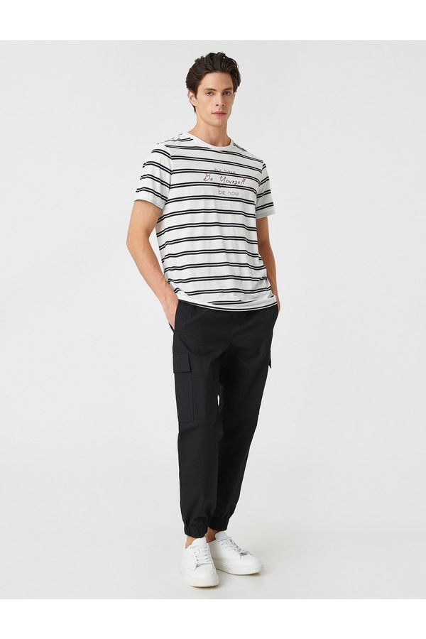 Koton Koton Jogger Cargo Trousers Laced Waist Pocket Detailed