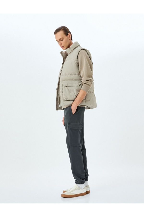 Koton Koton Lace-Up Waist Cotton Blended Raised Cargo Pocket Sweatpants