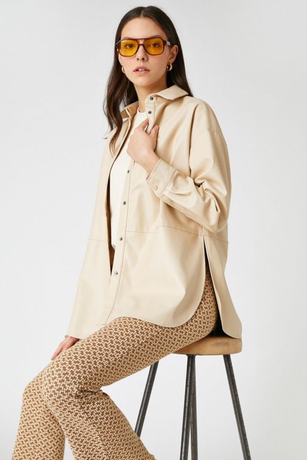 Koton Koton Long Sleeve Oversize Shirt