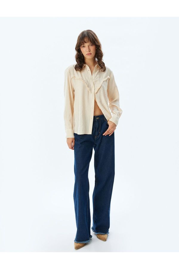Koton Koton Modal Fabric Shirt Tassel Detail Long Sleeve