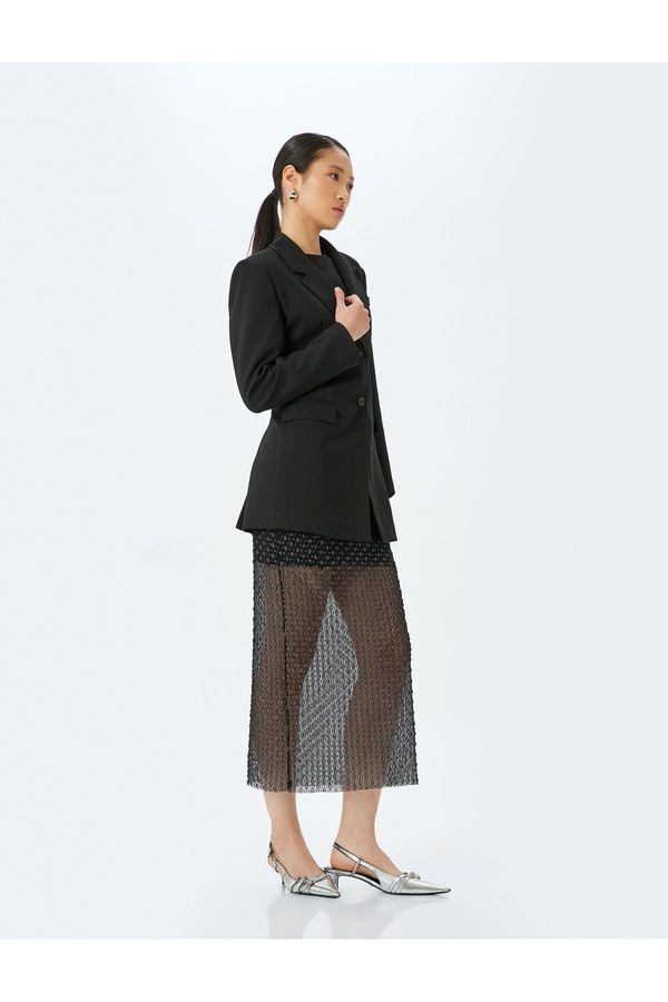 Koton Koton Normal Waist A Cut Lined Midi Pencil Skirt