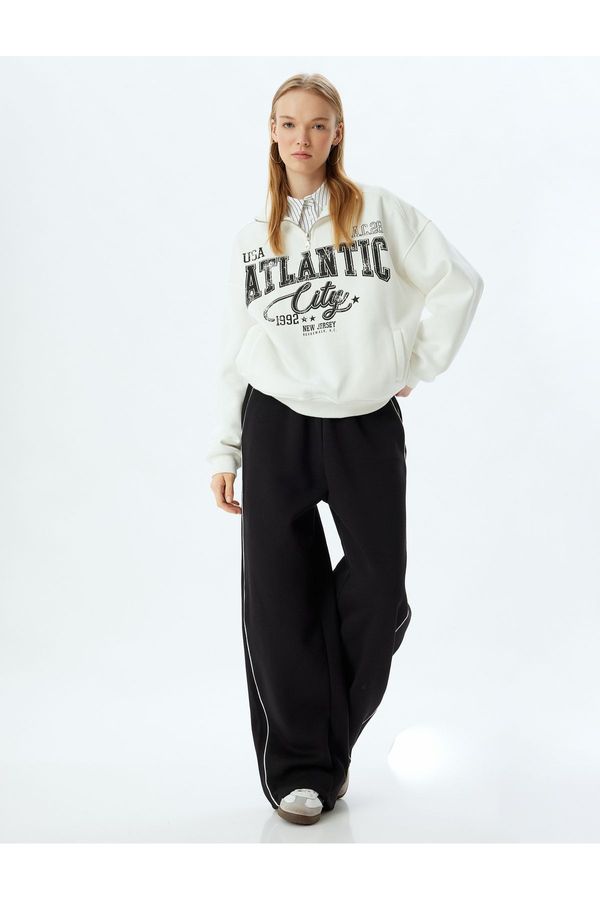 Koton Koton Oversize Sweatpants Wide Leg Elastic Waistband Piping Pocket