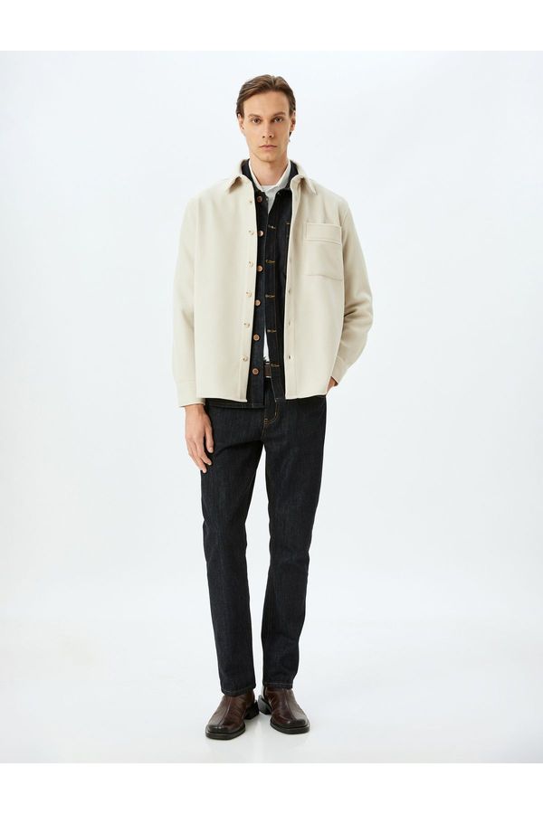 Koton Koton Pocket Detailed Viscose Blend Shirt Jacket