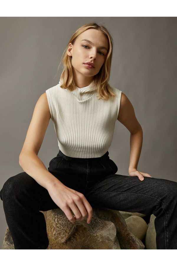 Koton Koton Ribbed Sleeveless Knitwear Sweater