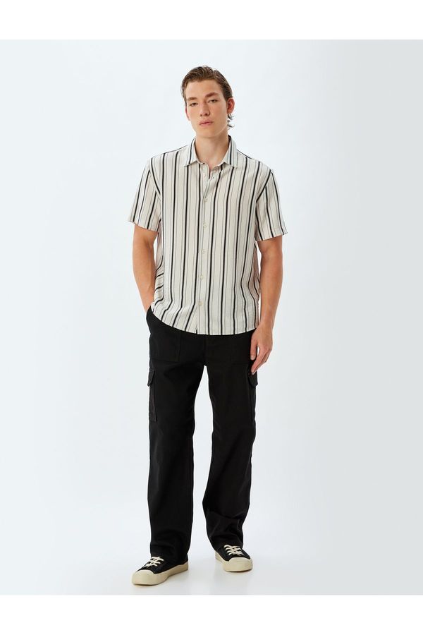 Koton Koton Short Sleeve Shirt Printed Viscose