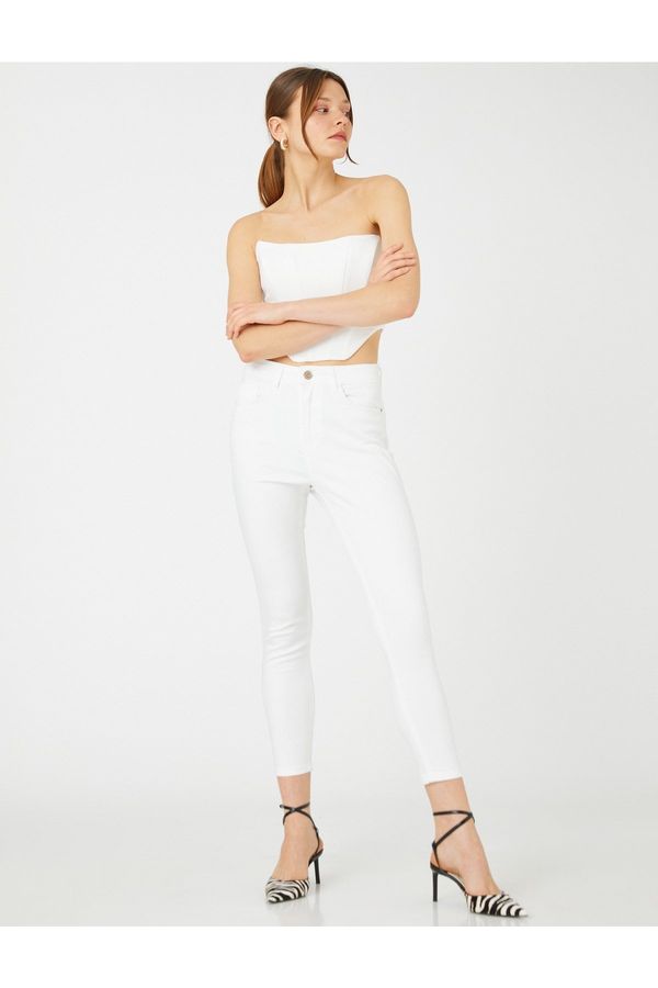 Koton Koton skinny noge traperice hlače slim fit visoki struk - Carmen Jean