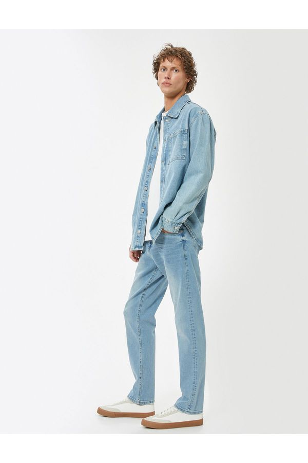 Koton Koton Standard Waist Straight Fit Cotton Jeans - Mark Jeans