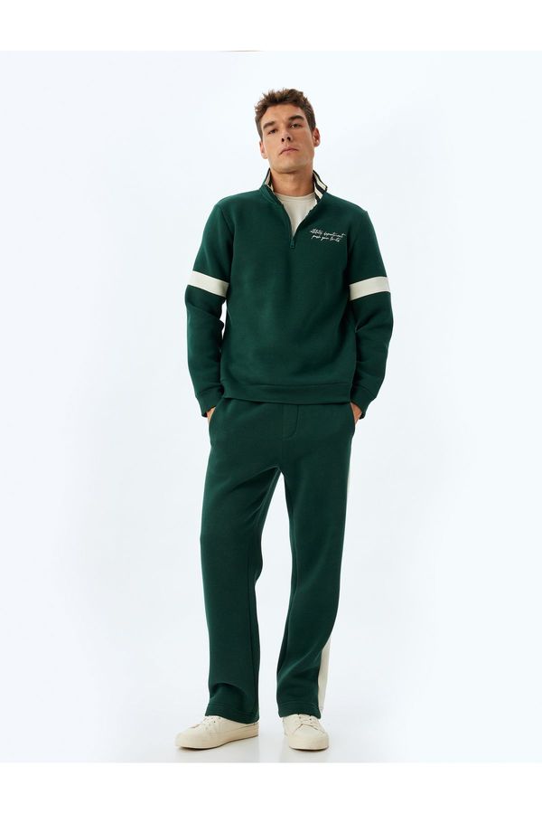 Koton Koton Sweatpants Elastic Waist Color Block Pocket Detail Raised Cotton Blend