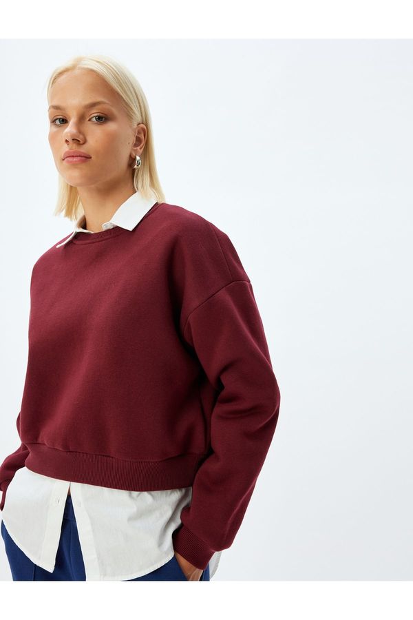 Koton Koton Three Thread Raised Crew Neck Cotton Basic SW t-shirt