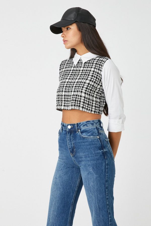 Koton Koton Women's Black Plaid Shirt