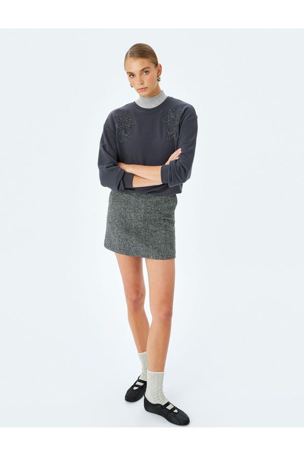 Koton Koton X Şahika Ercümen - Long Sleeve Crew Neck Stoned Oversize Sweatshirt