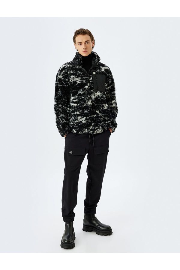 Koton Koton Zippered Pocket Detailed Plush Jacket