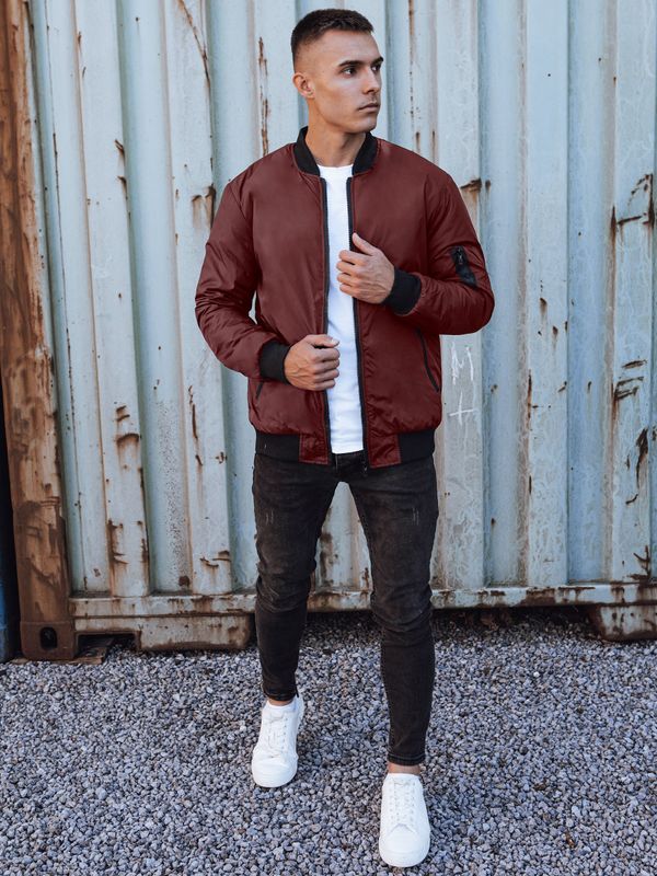 DStreet Kurtka męska bomber jacket bordowa Dstreet