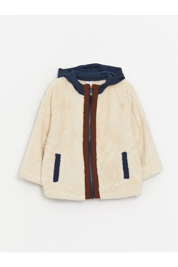 LC Waikiki LC Waikiki Hooded Long Sleeve Color Block Plush Baby Boy Zipper Sweatshirt