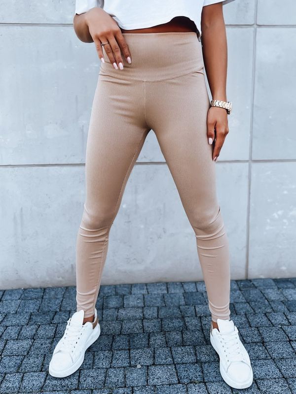 DStreet Legginsy damskie LOOK ME kamelowe Dstreet