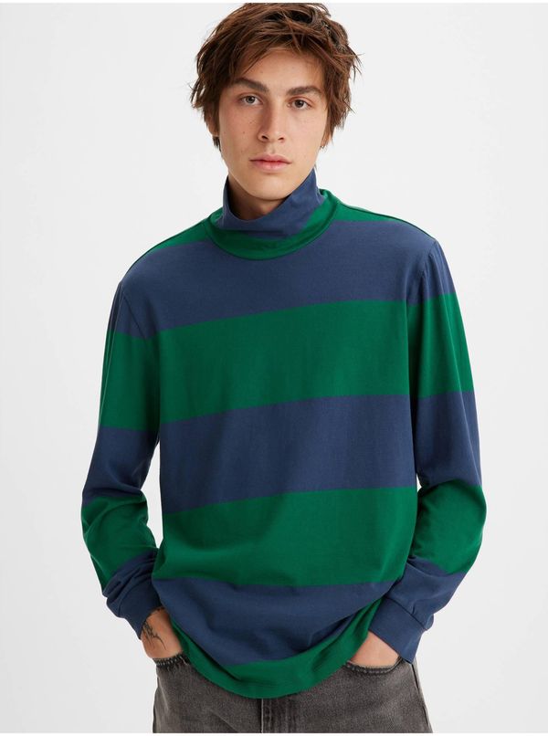 Levi's® Levi&#39;s Plavo-zelena muška majica Levi&#39;s® LS Dolčevita Tee Alpha Naval - muškarci