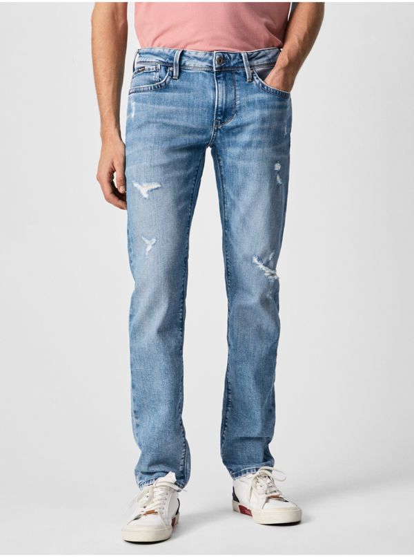 Pepe Jeans Light Blue Mens Slim Fit Jeans Jeans Hatch - Men