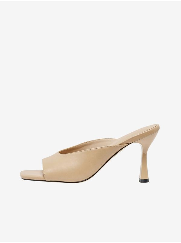 Only Light brown women's heeled slippers ONLY Aiko - Women