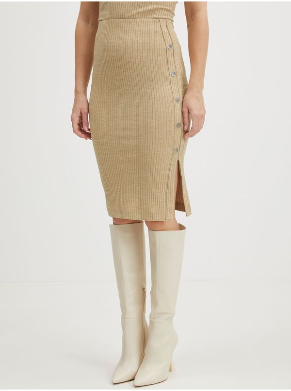 Guess Light brown women's pencil skirt Guess Edna - Ladies