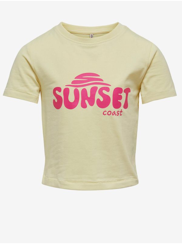 Only Light yellow girly T-shirt ONLY Amy - Girls